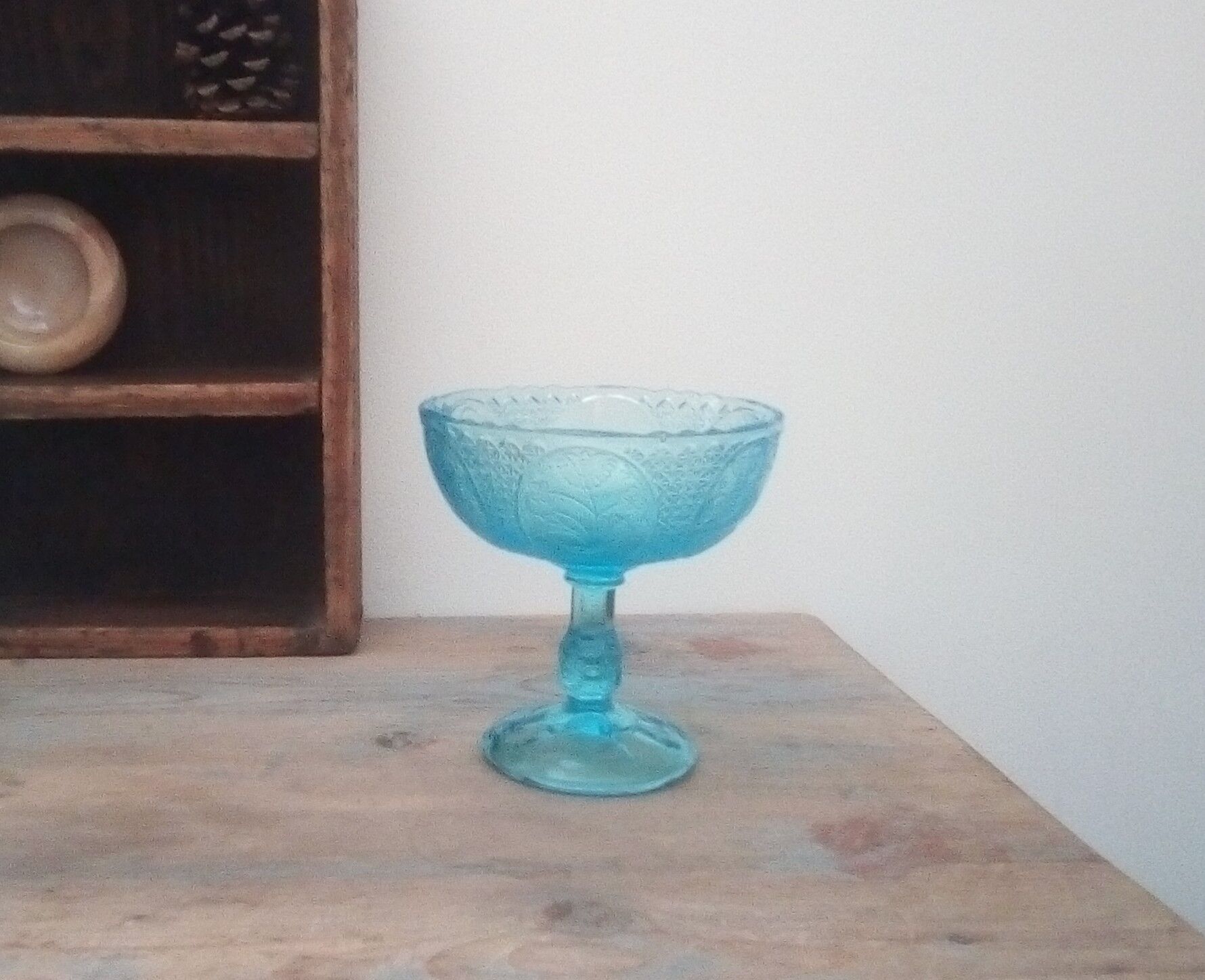 Vintage cast glass standing cup