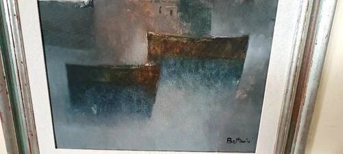 Oil painting on canvas of the sea by Lido Bettarini