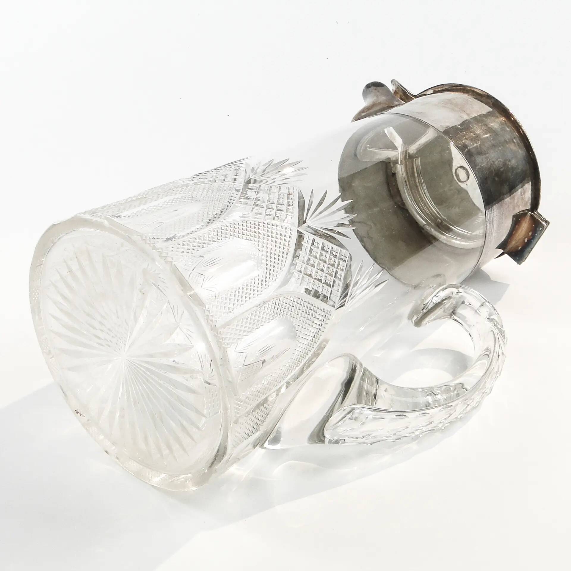 Art Deco wine jug, transparent glass, Germany, 1920s