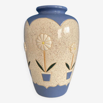 Handmade enamelled vase daisy