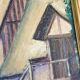 Oil on canvas painting Normande R.Oswald 1960 gilded wooden frame