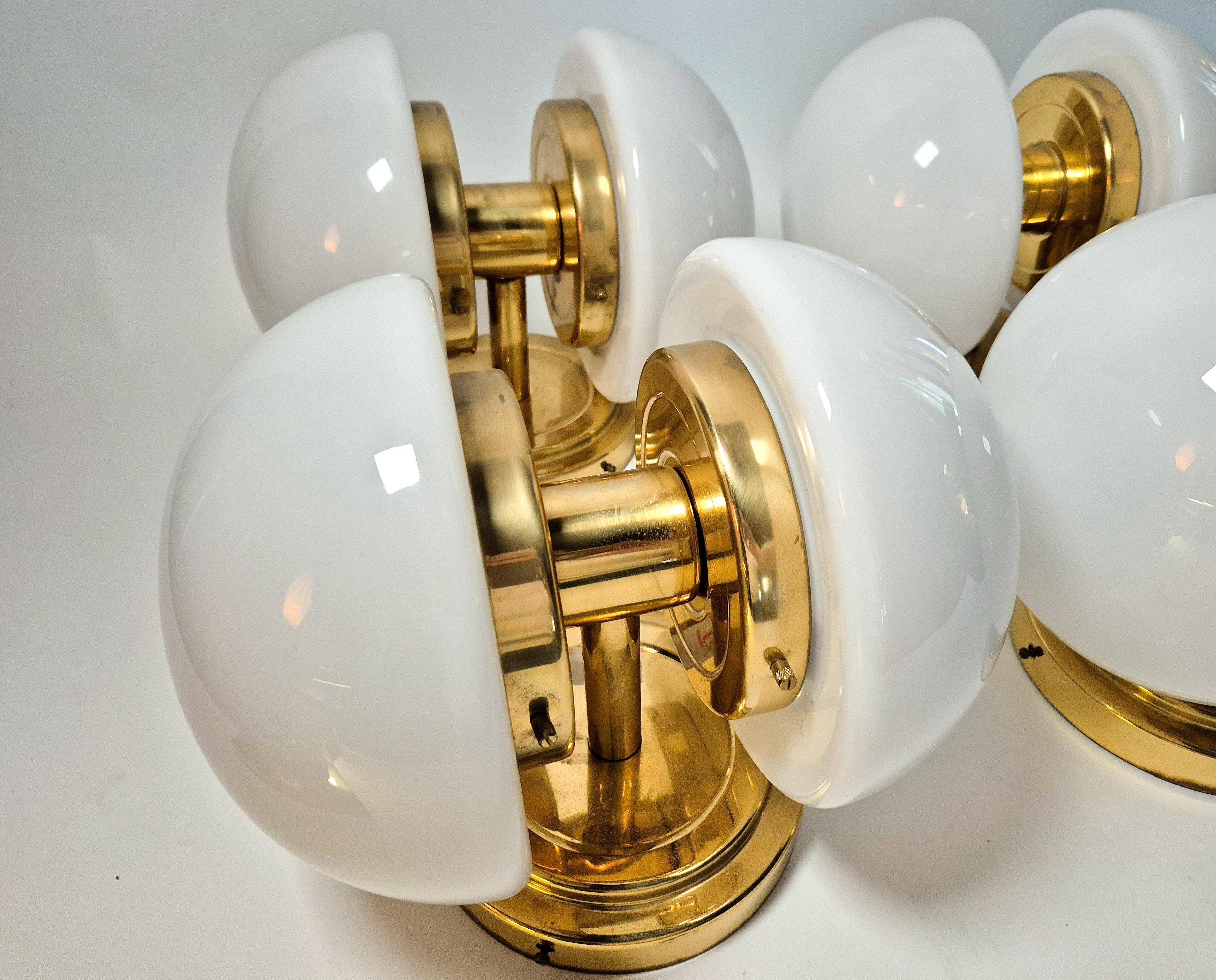 Wall/ceiling lamp in brass model "BAU" by Klaus Michalik, Midcentury.