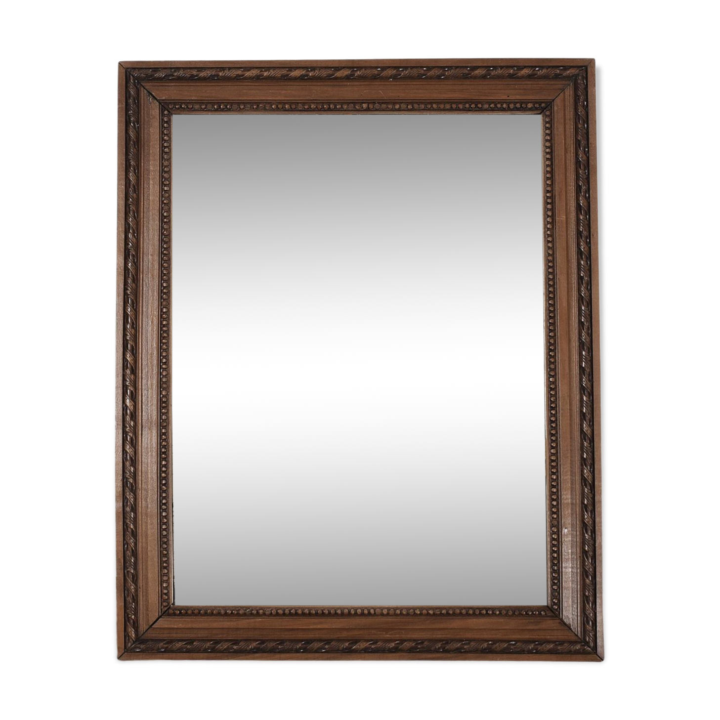 Large old mirror 65cm, carved wooden frame