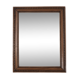 Grand miroir ancien 65cm, cadre en bois sculpté