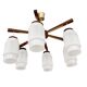Scandinavian six-arm chandelier made of teak wood, Denmark, 1970s.