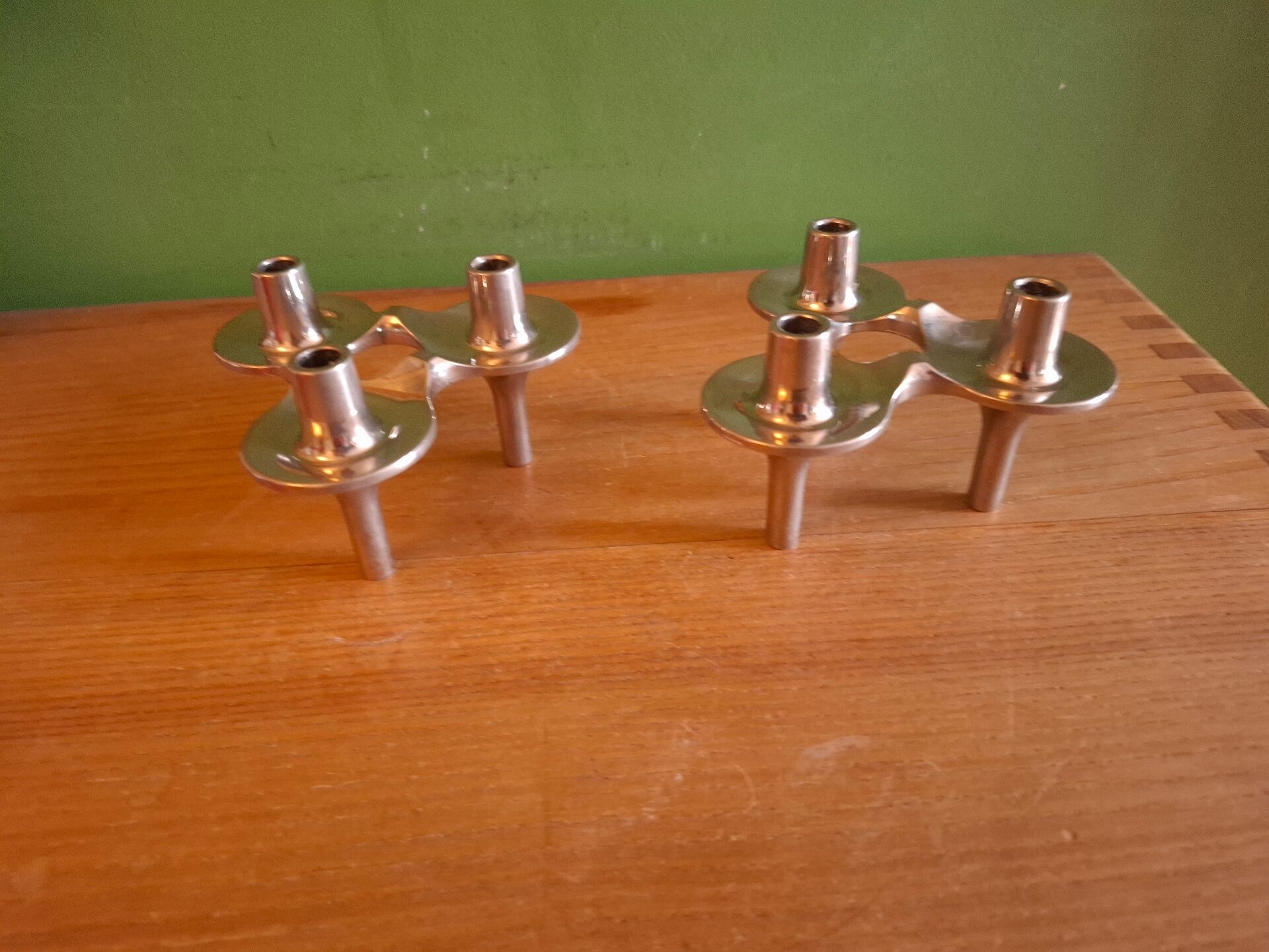 Two vintage BMF candlesticks in boxes.