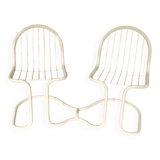 70s tubular garden bench