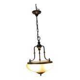 Suspension verre et laiton vintage