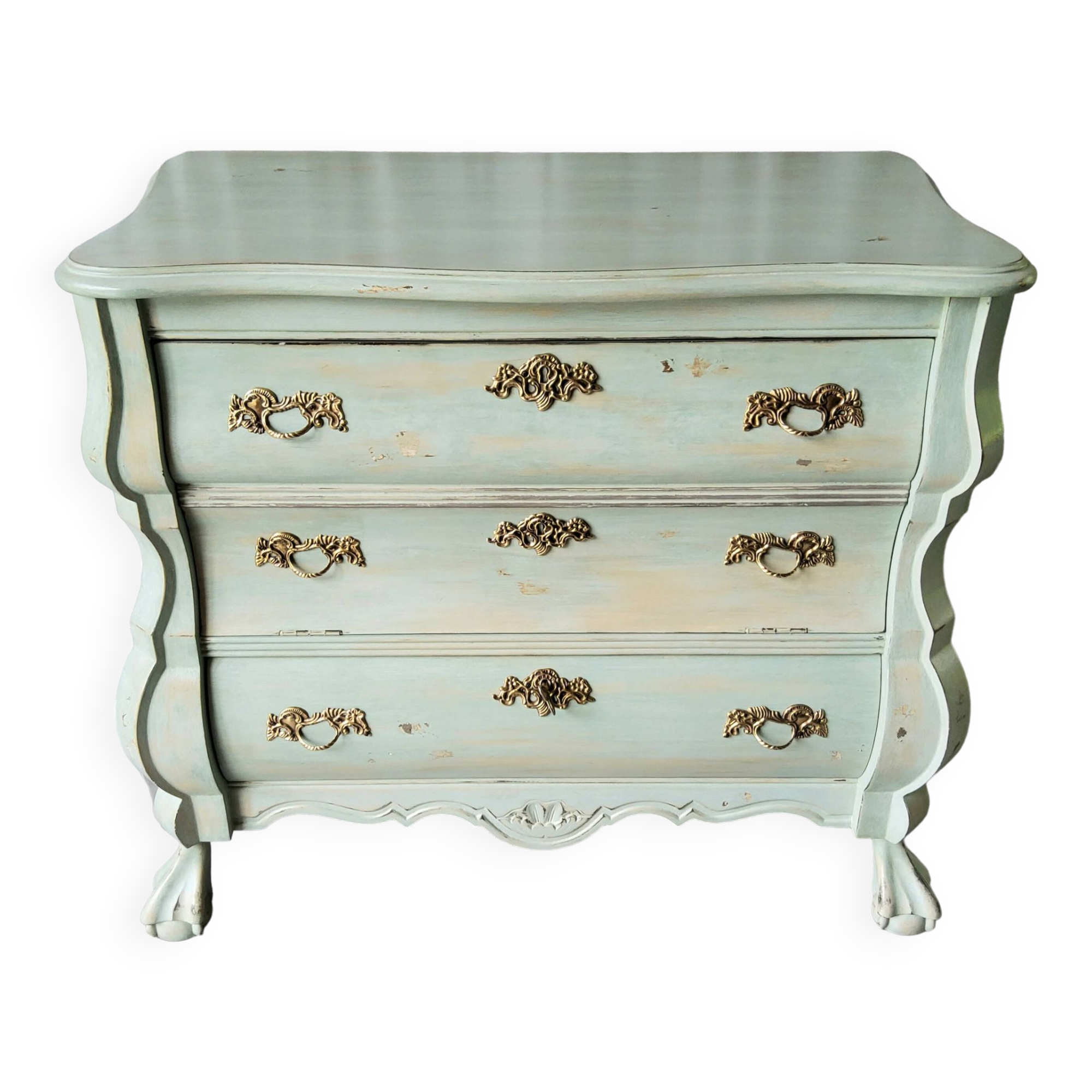 Commode galbée patinée