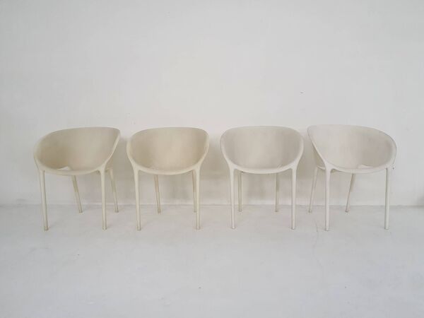 Set of 4 ''Soft Egg''chairs by Philippe Starck for Driade, Italy