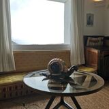 Vintage molded globe glass wall lamp