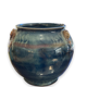 Raku Large Enamelled Ceramic Basin with Anthropomorphic Sockets