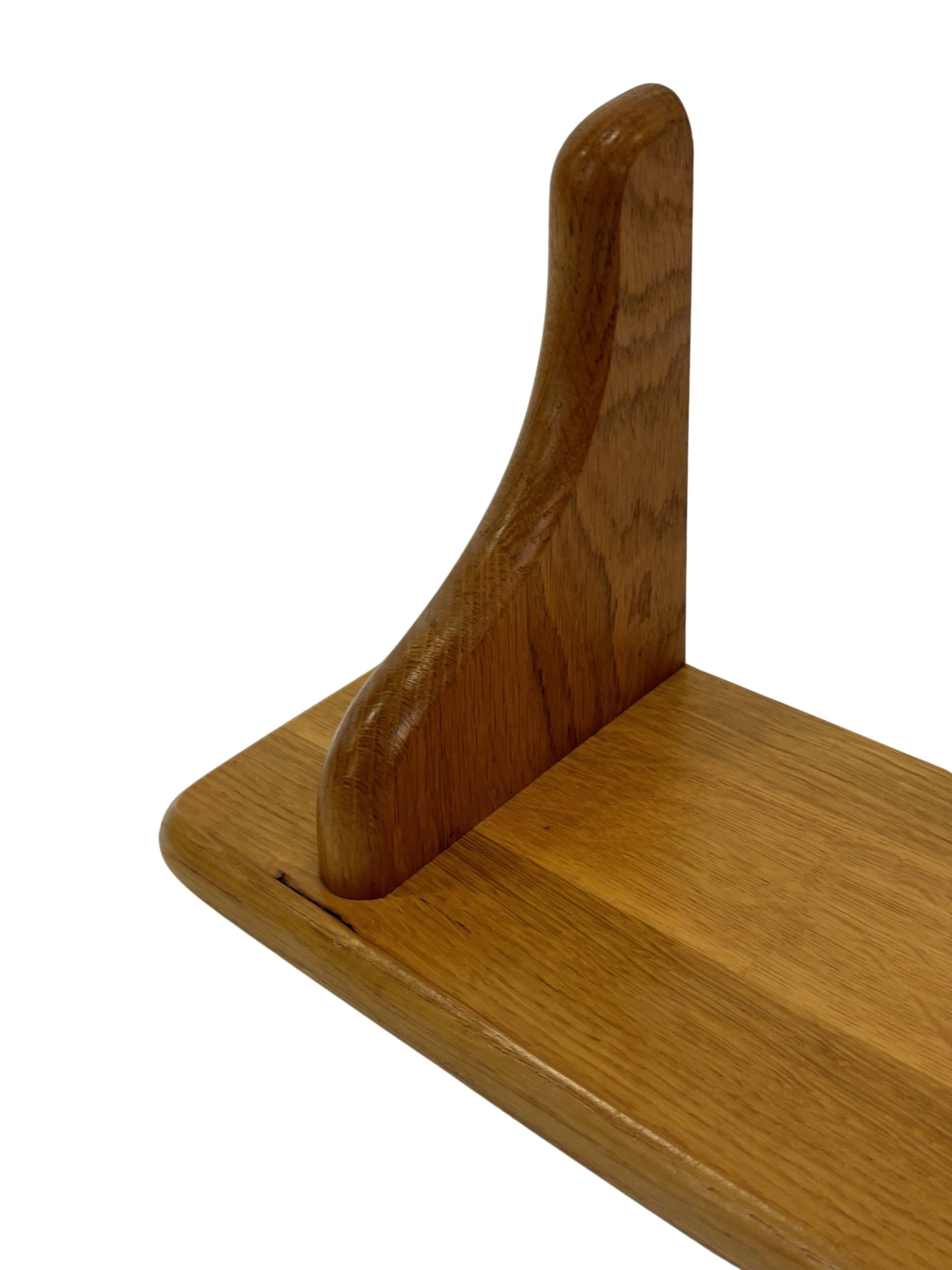 Vintage oak wall rack book shelf 1970s wood minimalist design