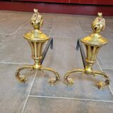 Gilded bronze andirons