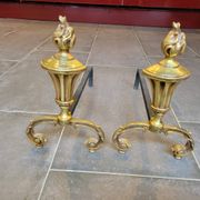Chenets en bronze doré