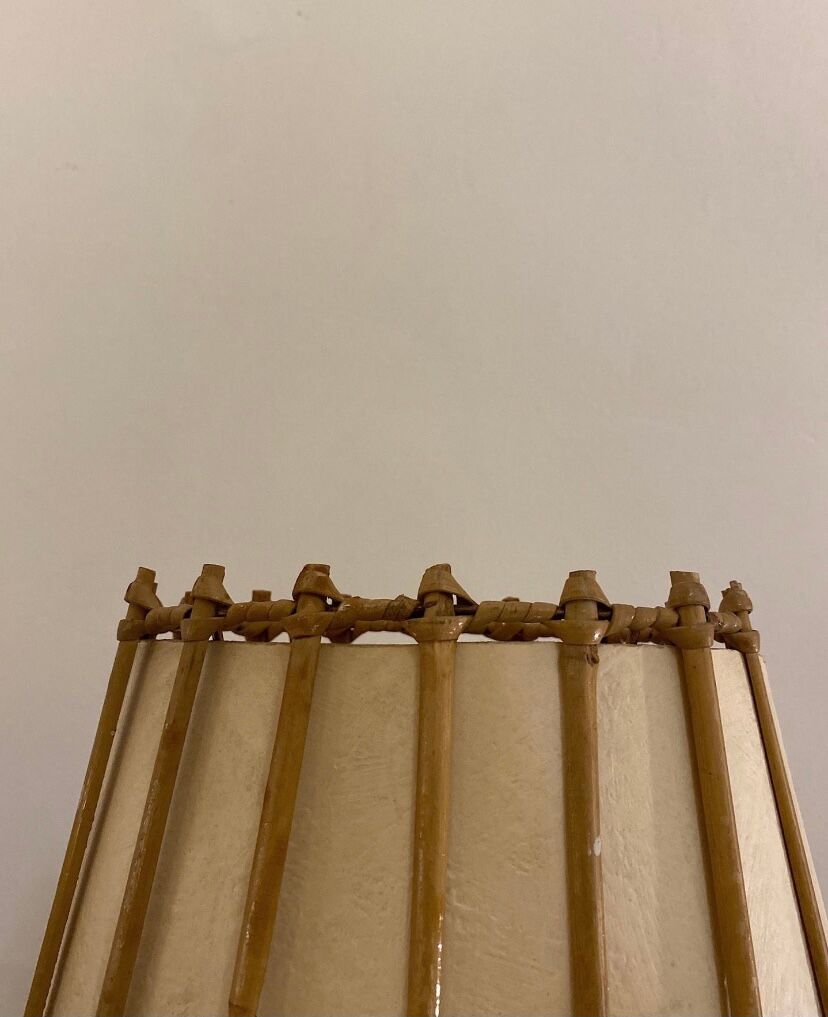 Wall lamp 50's rattan and bamboo