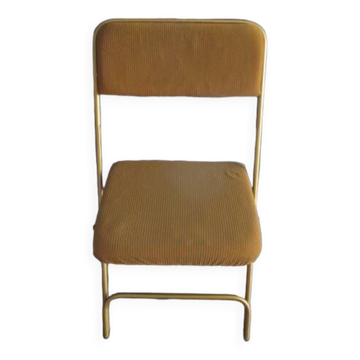 Chaise pliante années 70' en velours