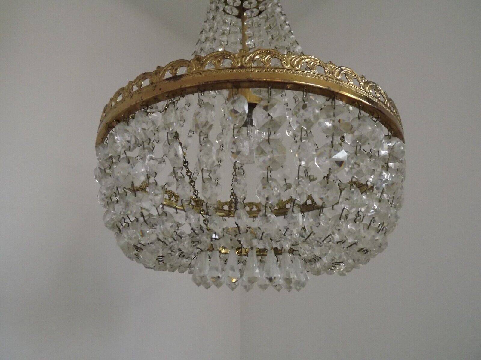 Preciosa Jablonec Czech Crystal & Brass Montgolfier Single Light Chandelier 4550