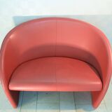 Canapé Massimo and Lella Vignelli, cuir corail 80's