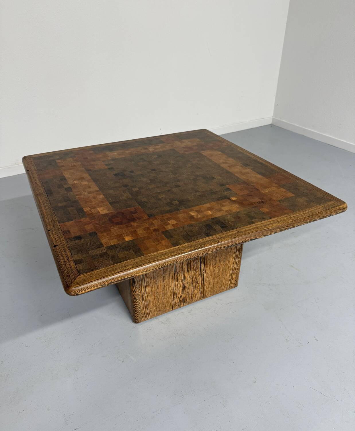 Scandinavian design marquetry wood coffee table by rolf middel and lindum