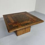 Table basse bois marqueterie design scandinave rolf middel et lindum