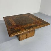 Scandinavian design marquetry wood coffee table by rolf middel and lindum