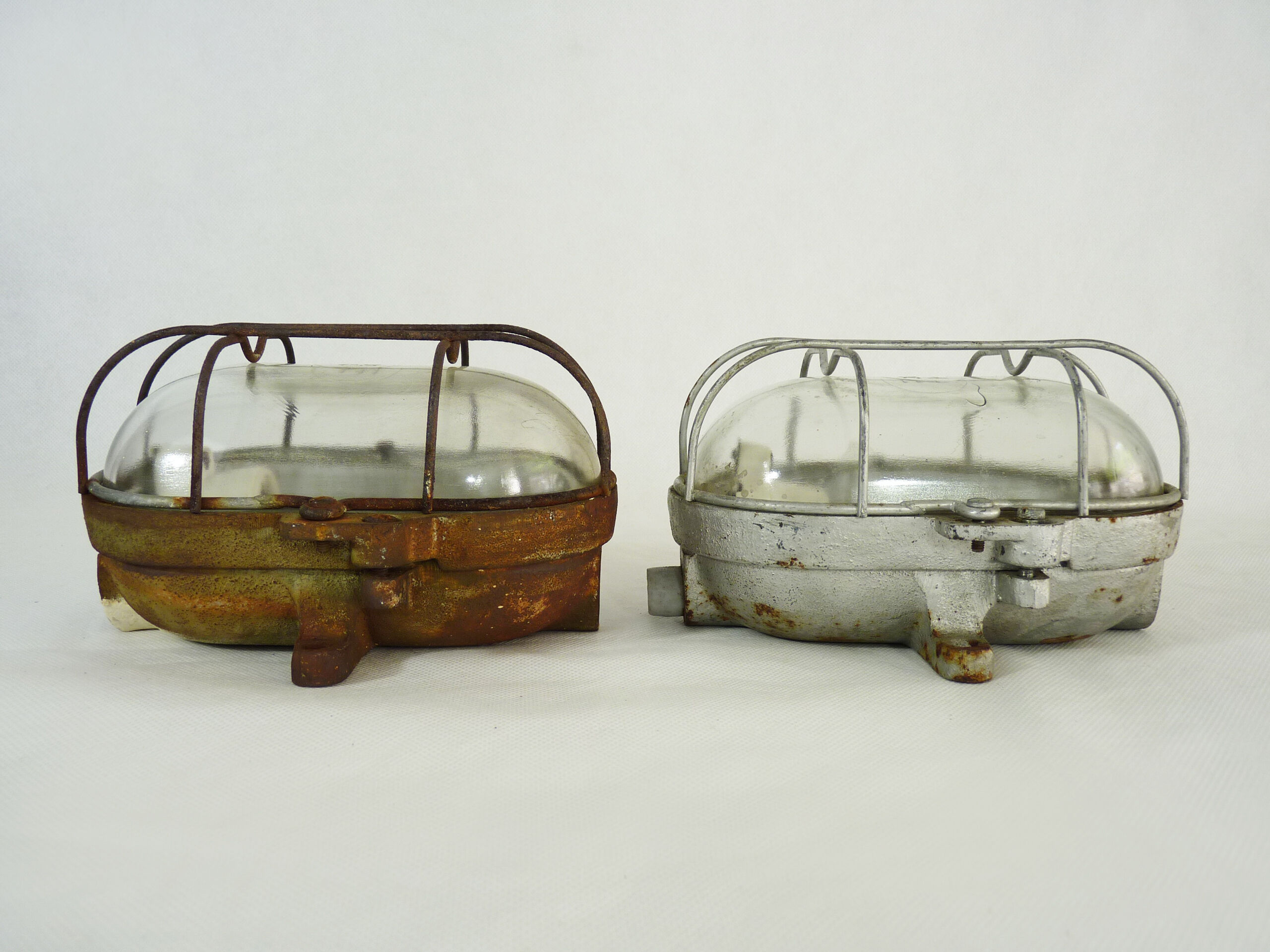 Pair of cast iron industrial window sconces, TH brand