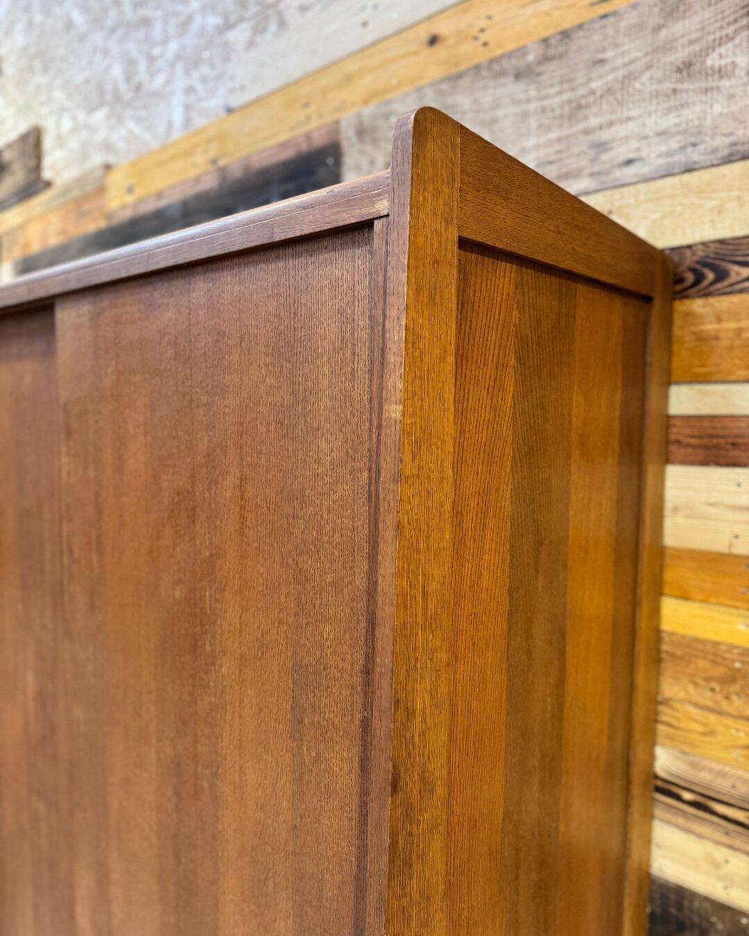 Vintage oak wardrobe - Sliding doors - 1950s