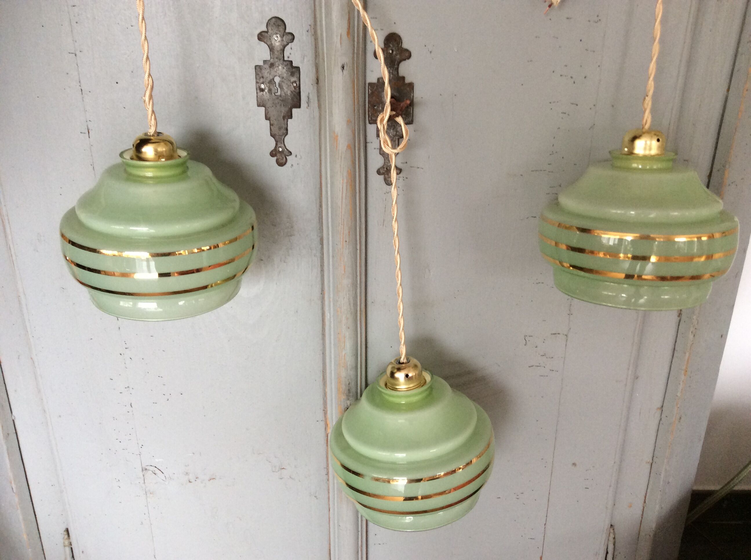 3 vintage pendant lamps