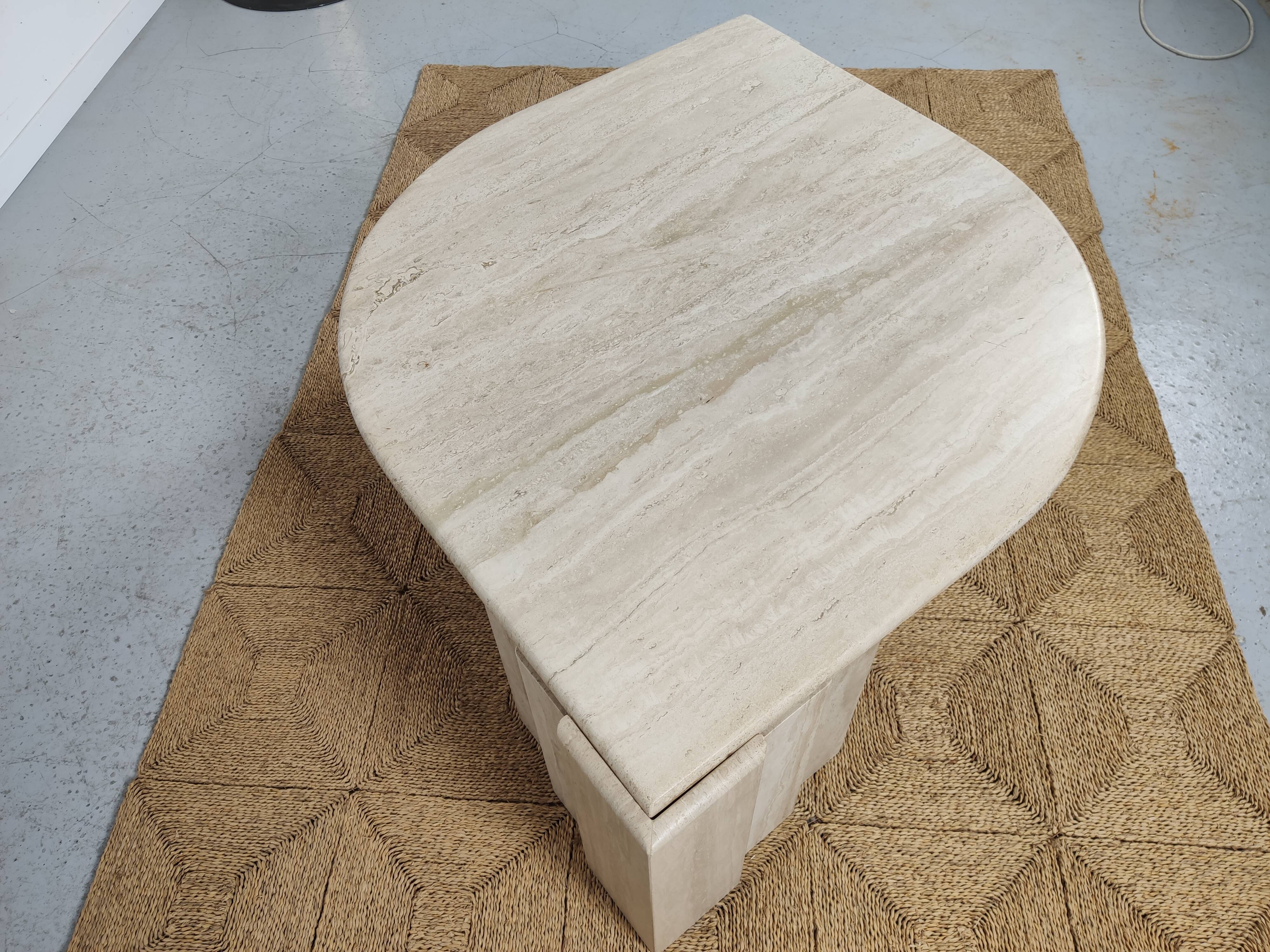 80s travertine coffee table