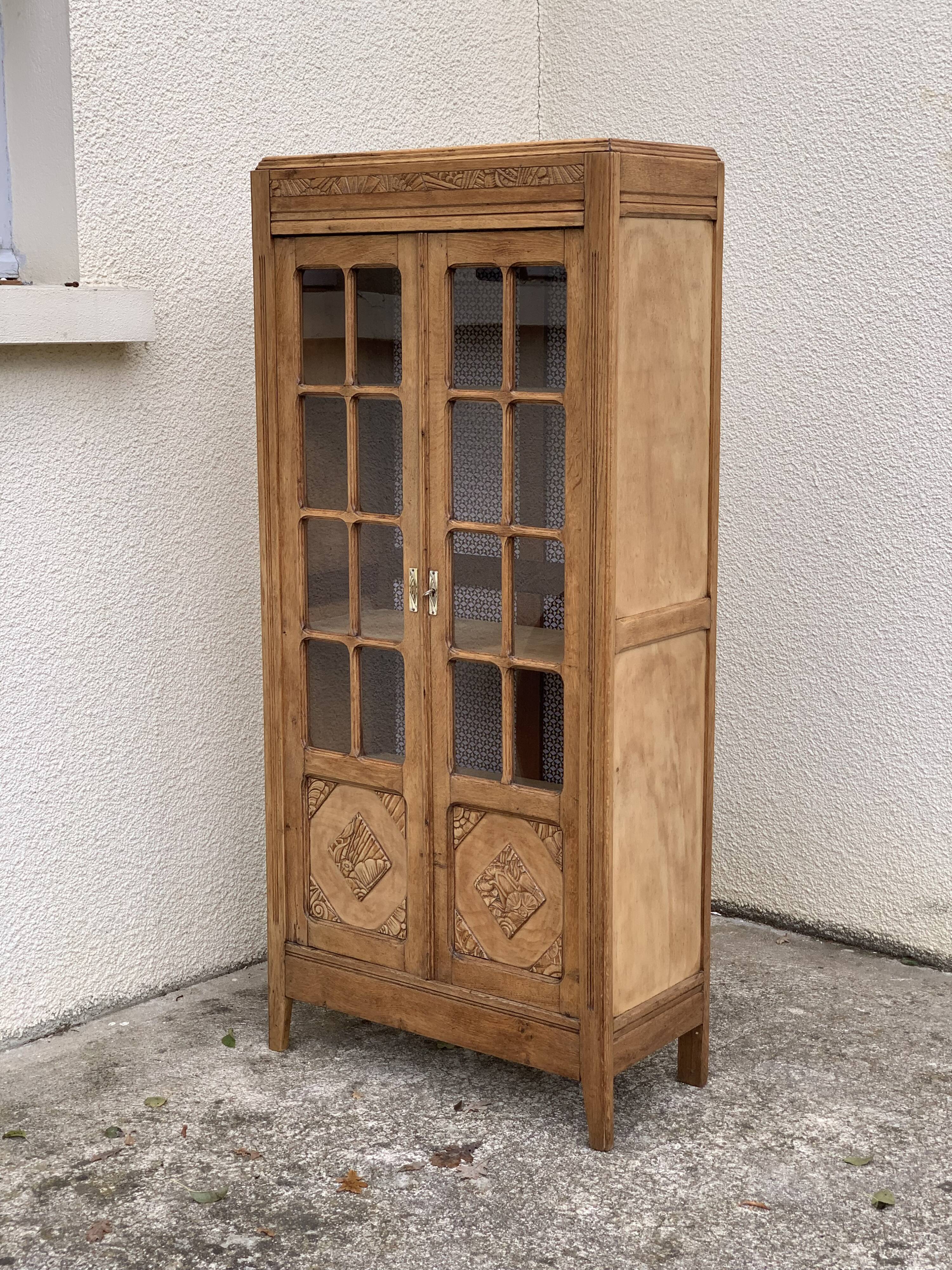 Parisian wardrobe glazed art deco 1930 raw wood