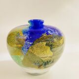 Murano glass vase with gold leaf inclusion, 12 cm, Italy