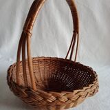 Old basket in braided wicker
