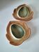 Pair of biomorphic bowls Salins France moss green, 1950s