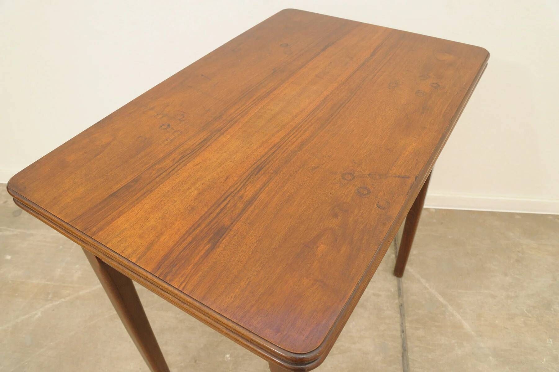Mid-century walnut coffee table, wooden living room table, 1950s