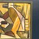 Huile sur panneau d'origine suédoise – « Composition abstraite » – Signée – Vintage