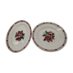 Pair of ceramic dishes from Sarreguemines digoin décor aux Roses