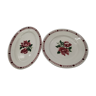 Paire de plats en céramique de Sarreguemines digoin décor aux Roses