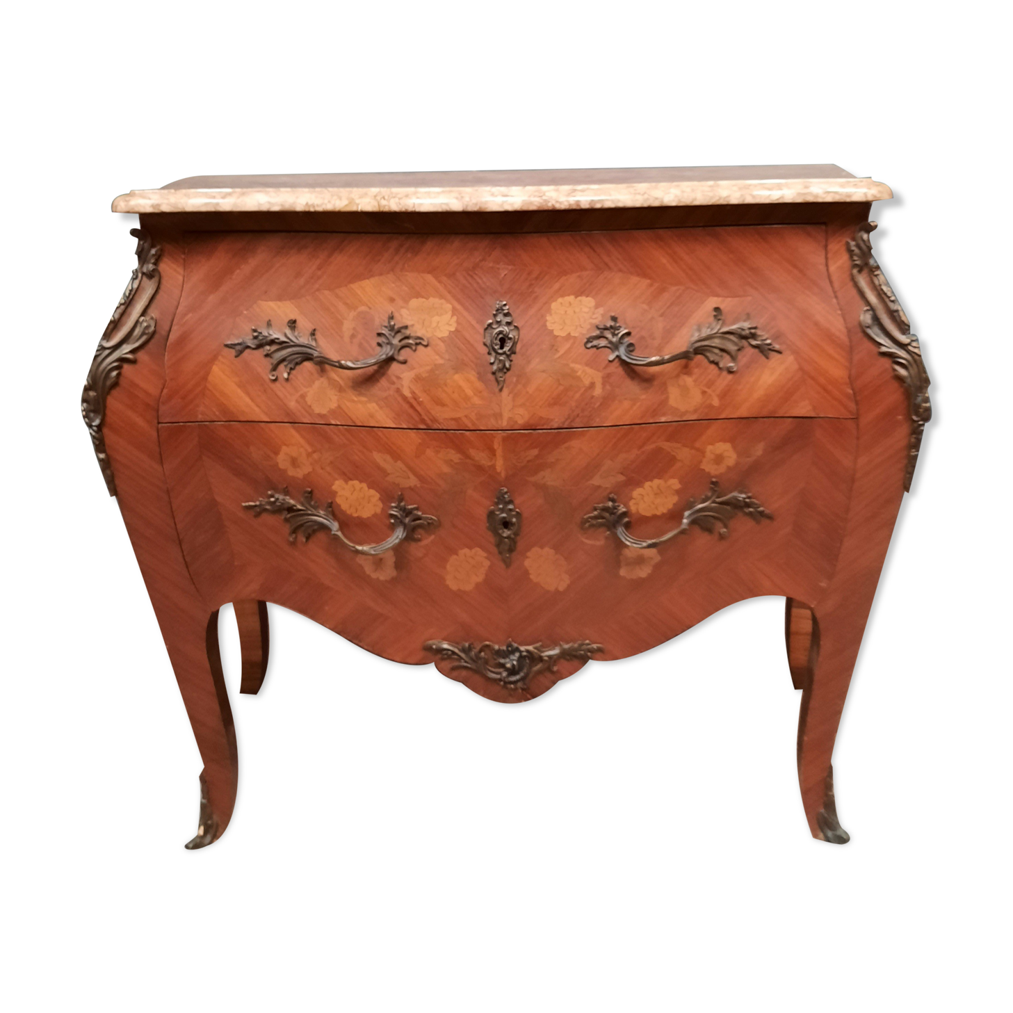 Commode in Louis XV style marquetry