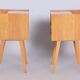 Mid-Century Modern Bedside Tables in Oak and Glass, 1950s, Set of 2