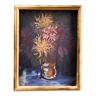 50's painting "Bouquet of dahlias"