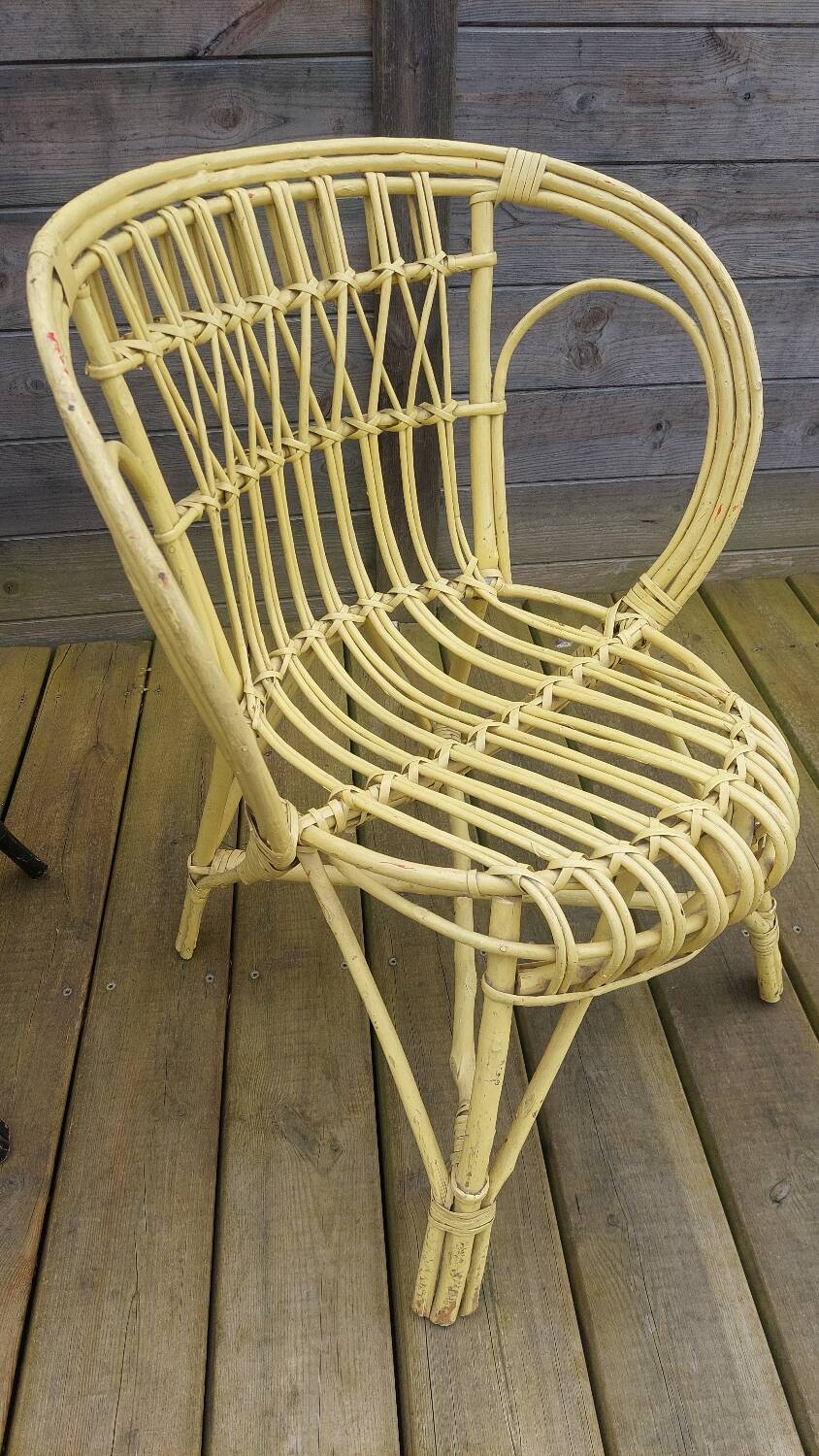 Duo of rattan armchairs