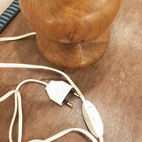 Large vintage turned wooden lamp