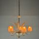 Venetian chandelier in colorless and gilded Murano glass circa 1950