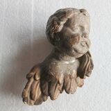 Gilded and silvered wooden angel's head, 18th century