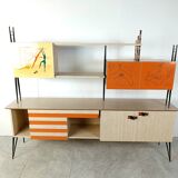 Mid century italian free standing wall unit, 1950s