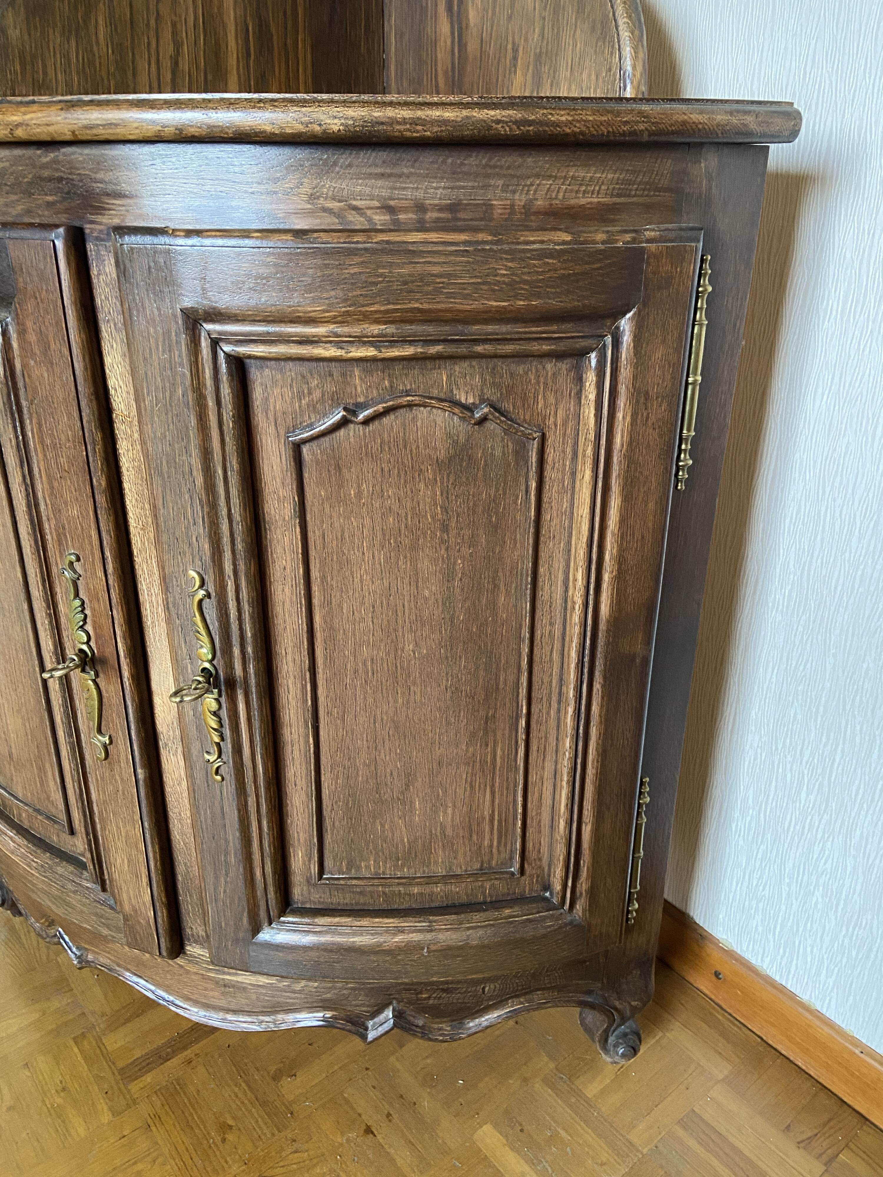 Corner neo louis xv oak corner furniture french vintage mid century alsatian alsace