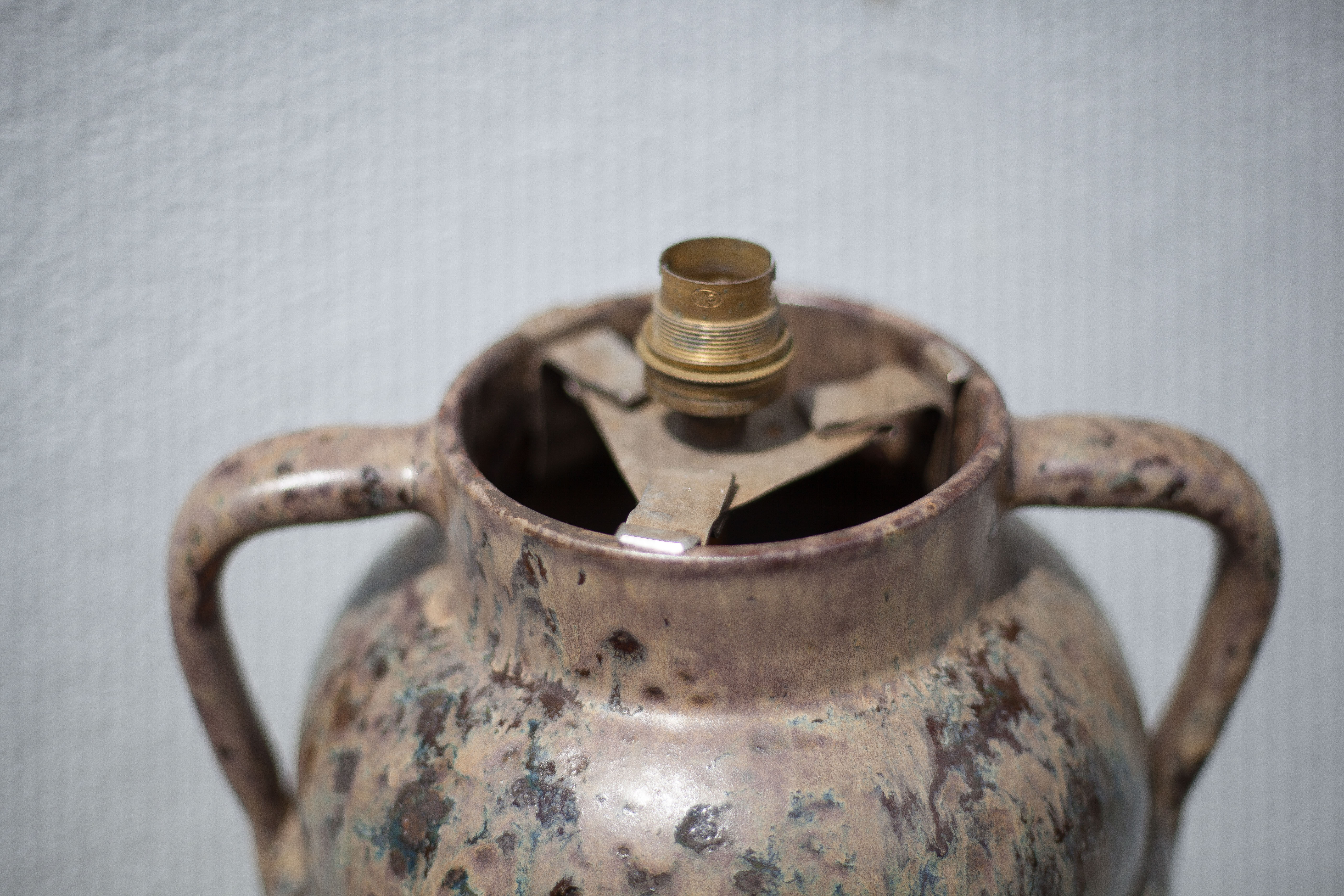 Large vintage lamp stand, lamp foot, ceramic amphora