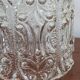 Suspension in moulded glass with floral decoration