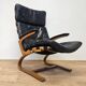 Kengu leather lounge chair by Elsa and Nordahl Solheim Rybo Rykken, Norway, 1960s